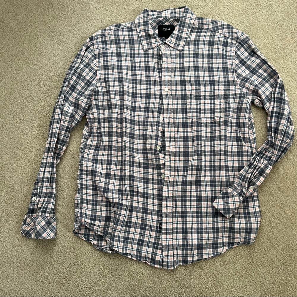 Rails Connor Plaid Linen Blend Plaid Button Up Lo… - image 4